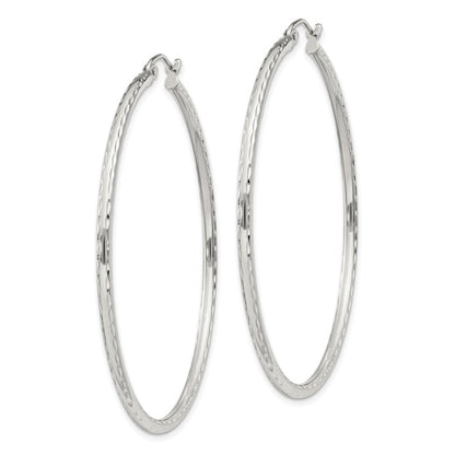 Sterlingsilber 2mm Diamantiert Creolen
