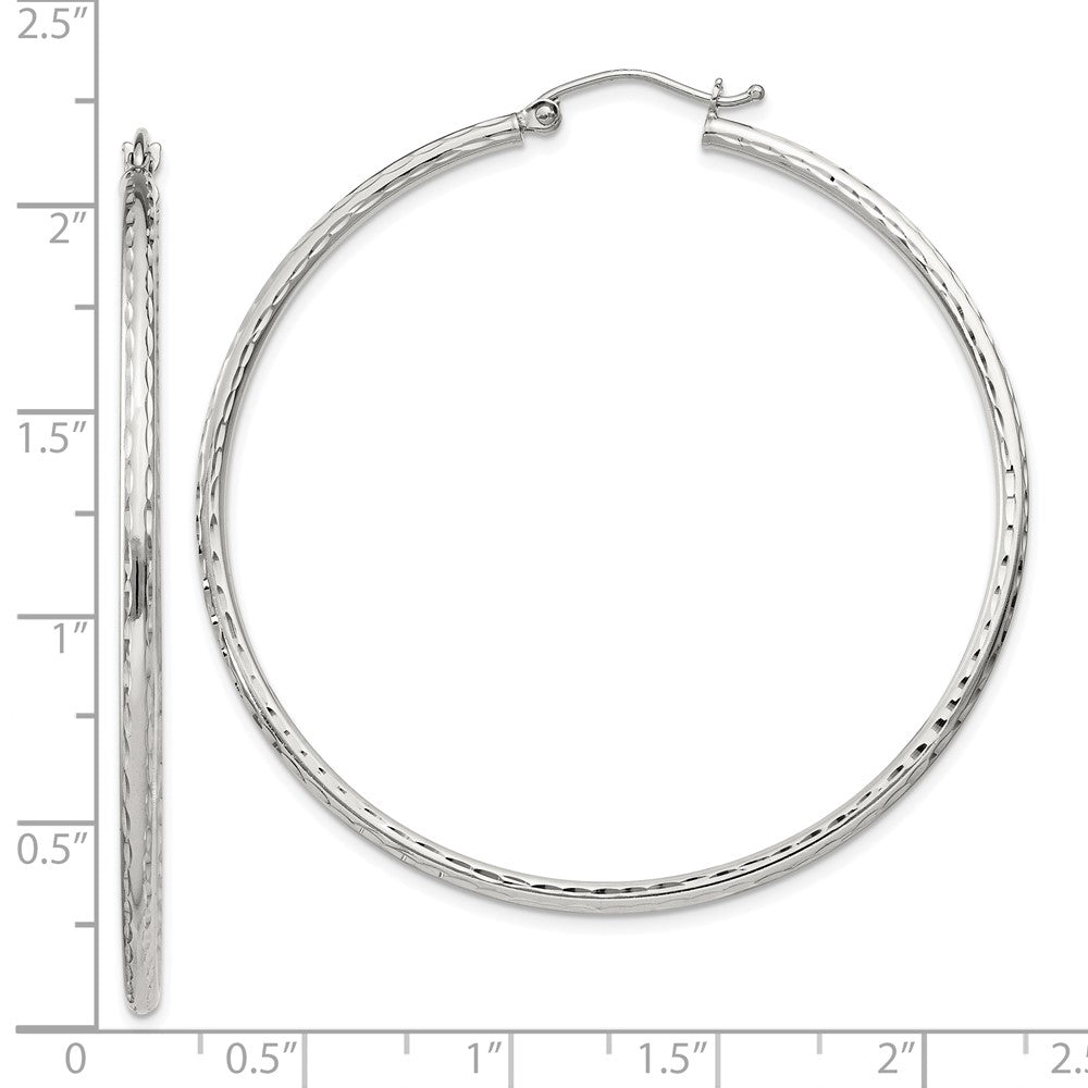 Sterlingsilber 2mm Diamantiert Creolen
