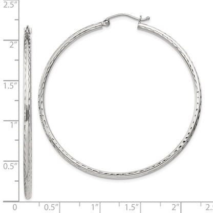 Sterlingsilber 2mm Diamantiert Creolen