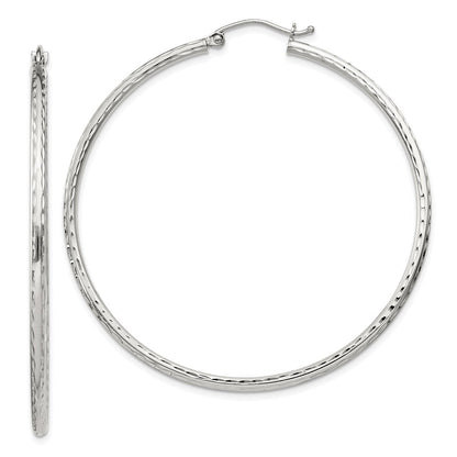 Sterlingsilber 2mm Diamantiert Creolen