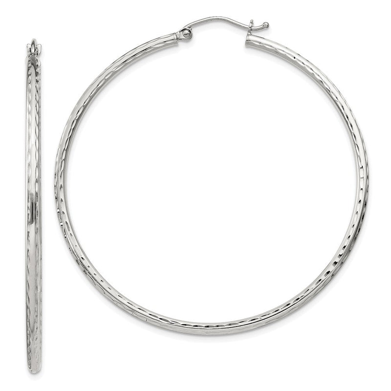 Sterlingsilber 2mm Diamantiert Creolen