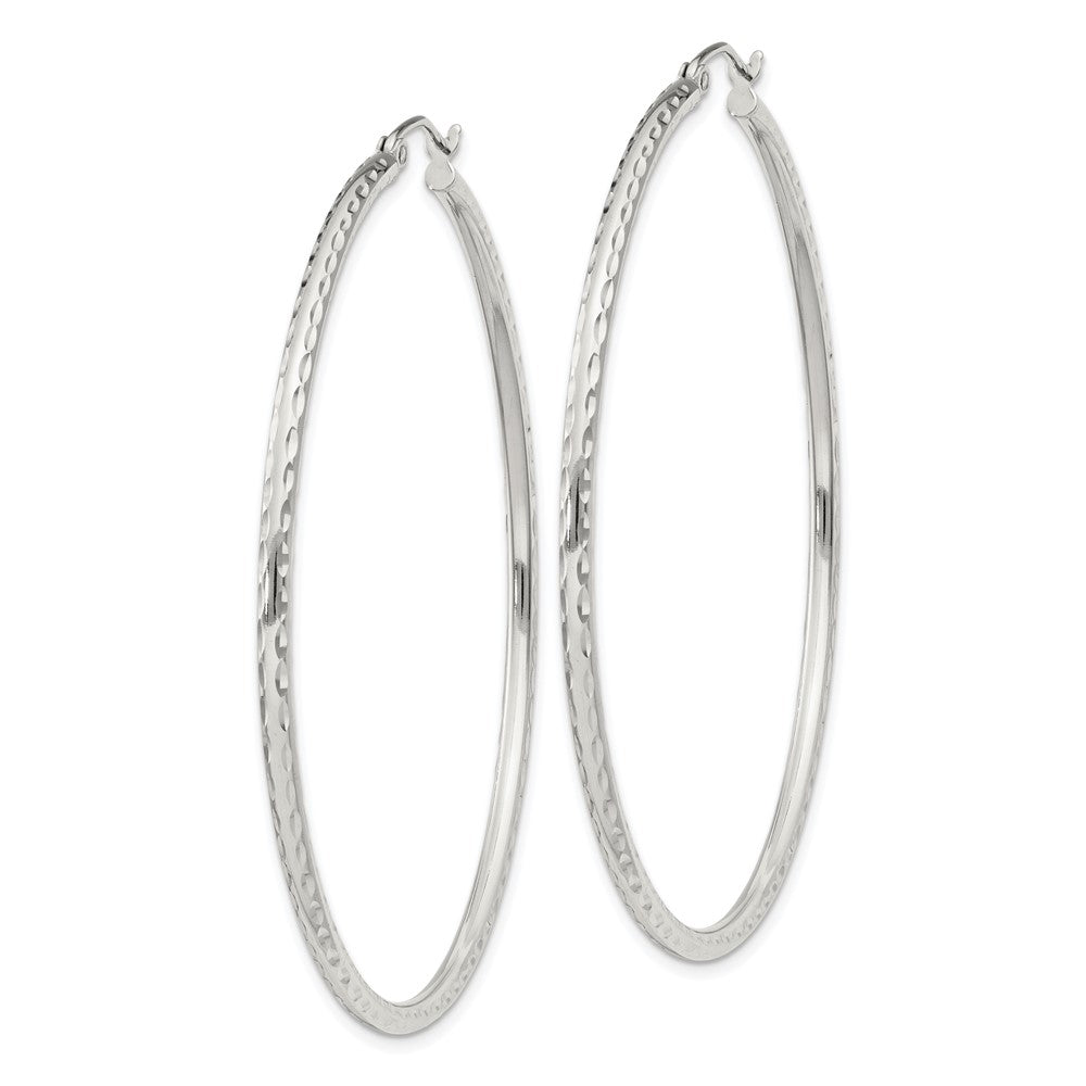 Sterlingsilber 2mm Diamantiert Creolen
