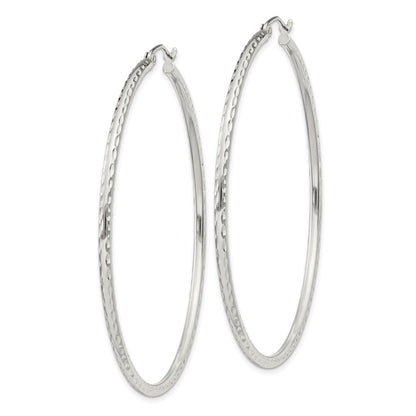 Sterlingsilber 2mm Diamantiert Creolen