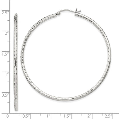 Sterlingsilber 2mm Diamantiert Creolen