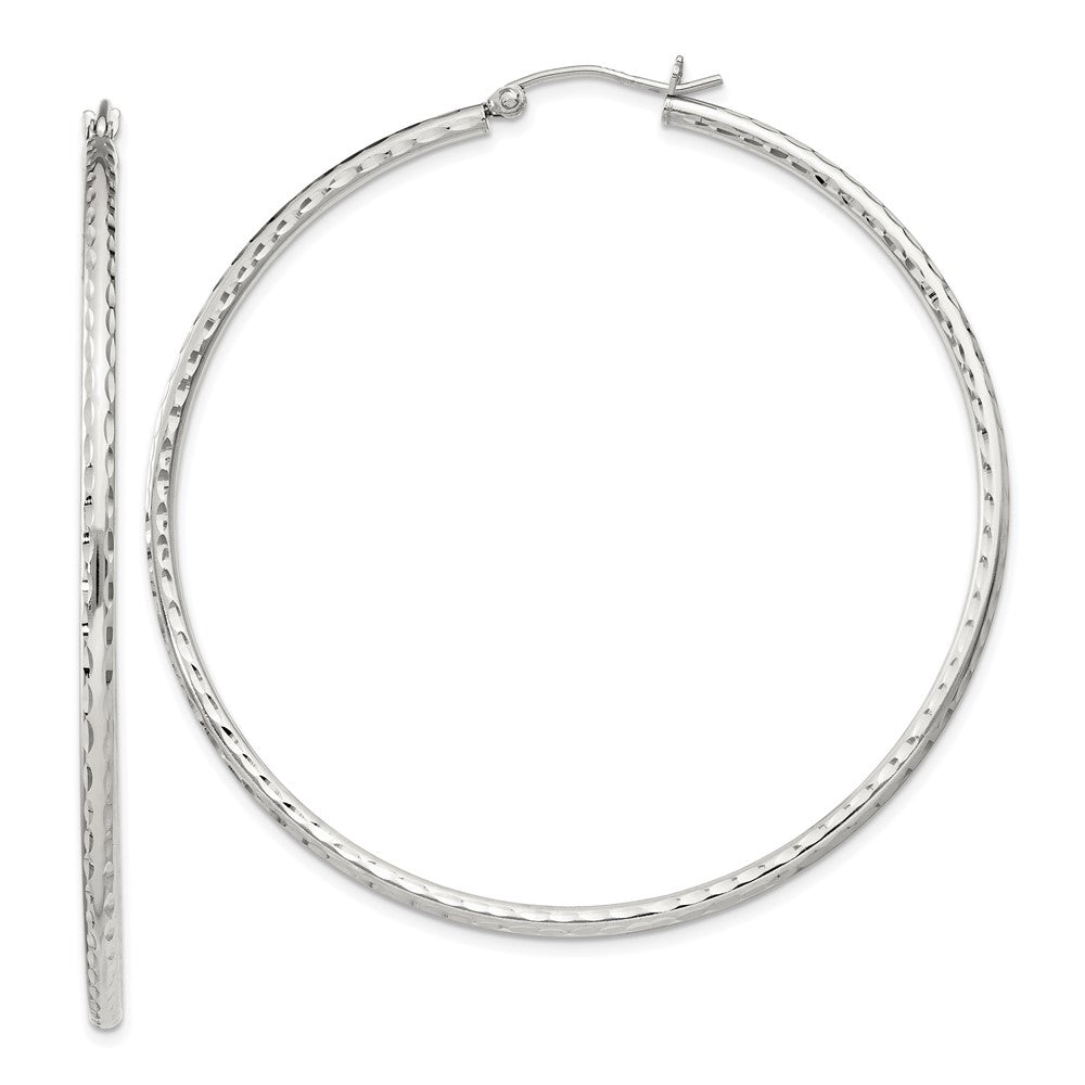 Sterlingsilber 2mm Diamantiert Creolen