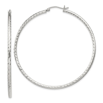 Sterlingsilber 2mm Diamantiert Creolen