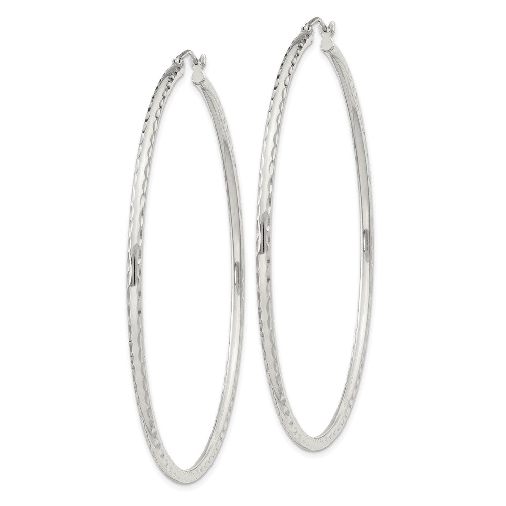 Sterlingsilber 2mm Diamantiert Creolen