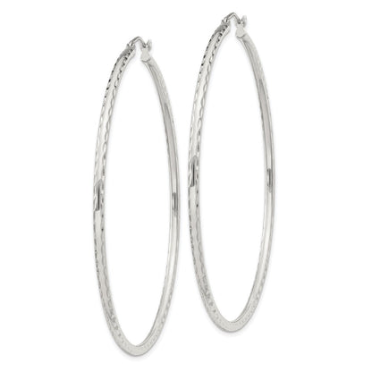 Sterlingsilber 2mm Diamantiert Creolen