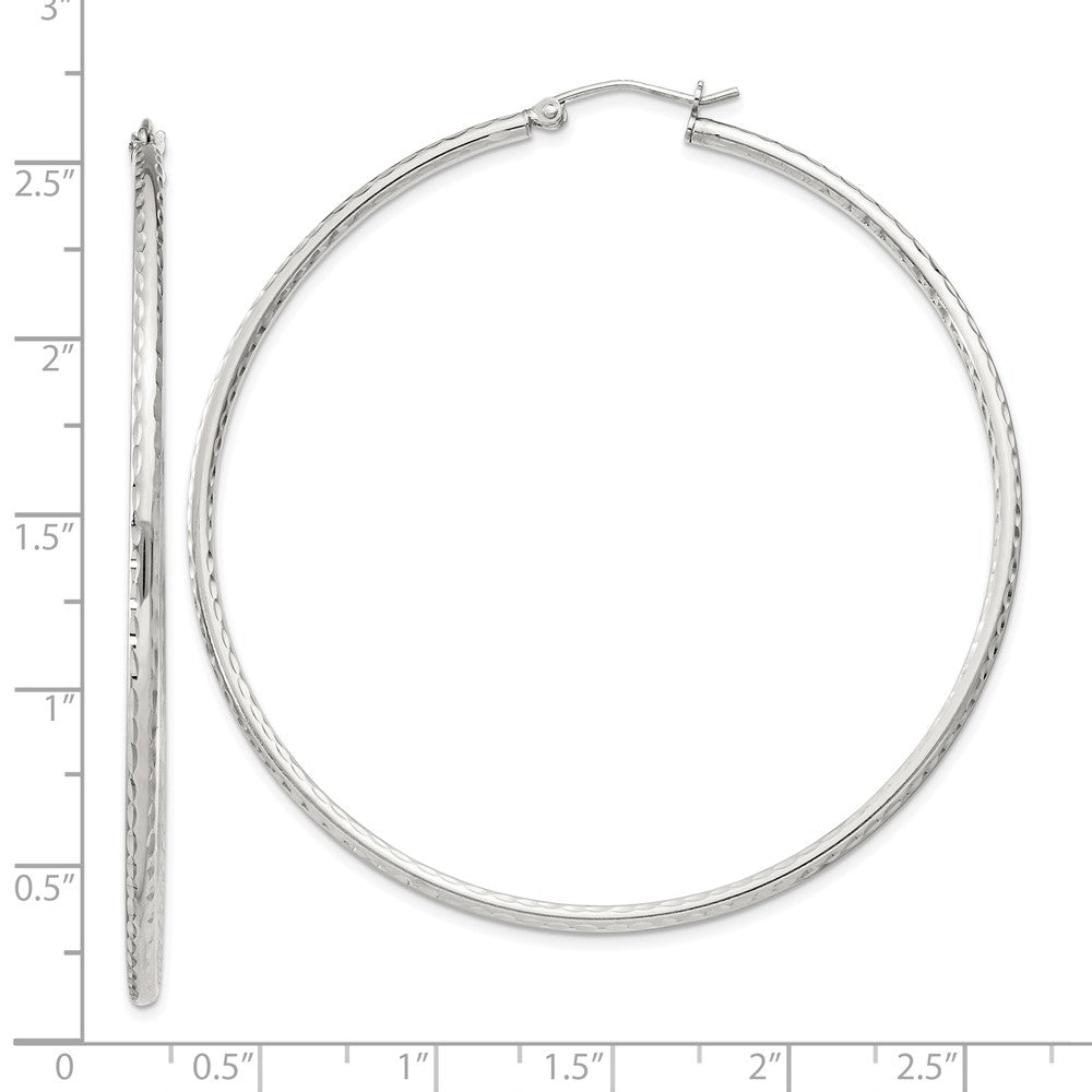 Sterlingsilber 2mm Diamantiert Creolen