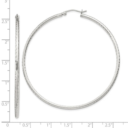 Sterlingsilber 2mm Diamantiert Creolen