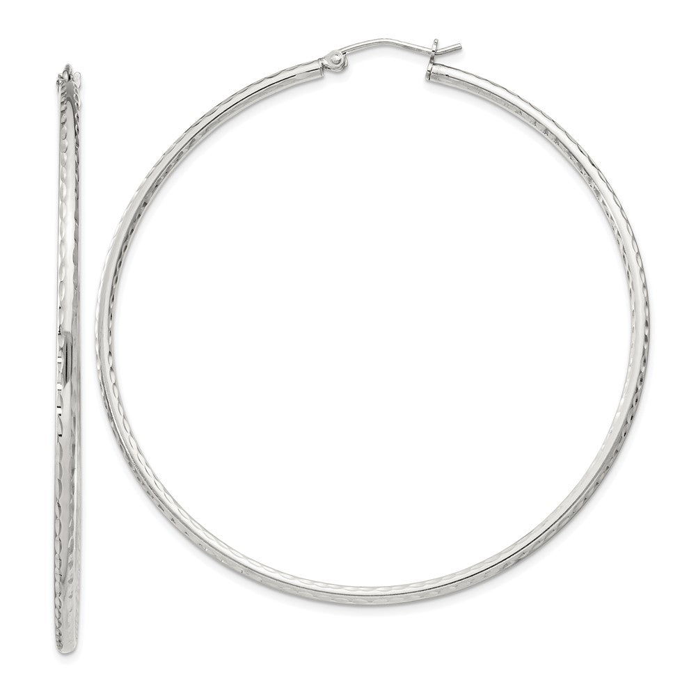 Sterlingsilber 2mm Diamantiert Creolen