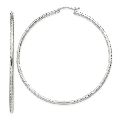 Sterlingsilber 2mm Diamantiert Creolen