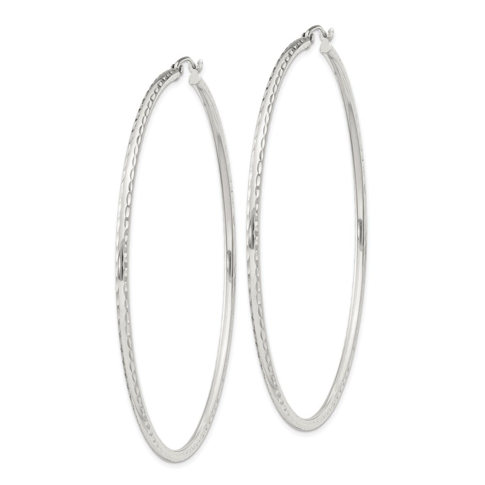 Sterlingsilber 2mm Diamantiert Creolen