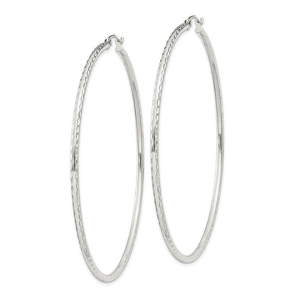 Sterlingsilber 2mm Diamantiert Creolen