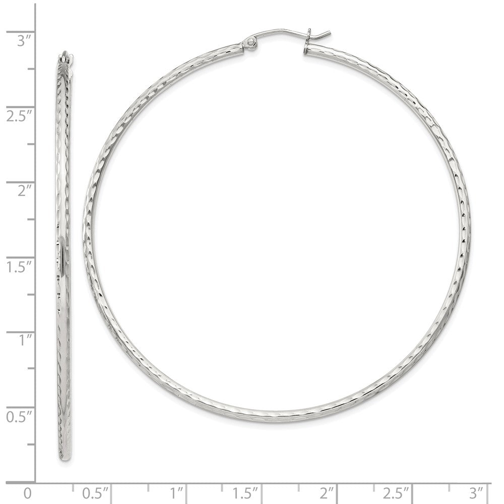 Sterlingsilber 2mm Diamantiert Creolen