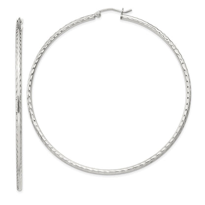 Sterlingsilber 2mm Diamantiert Creolen