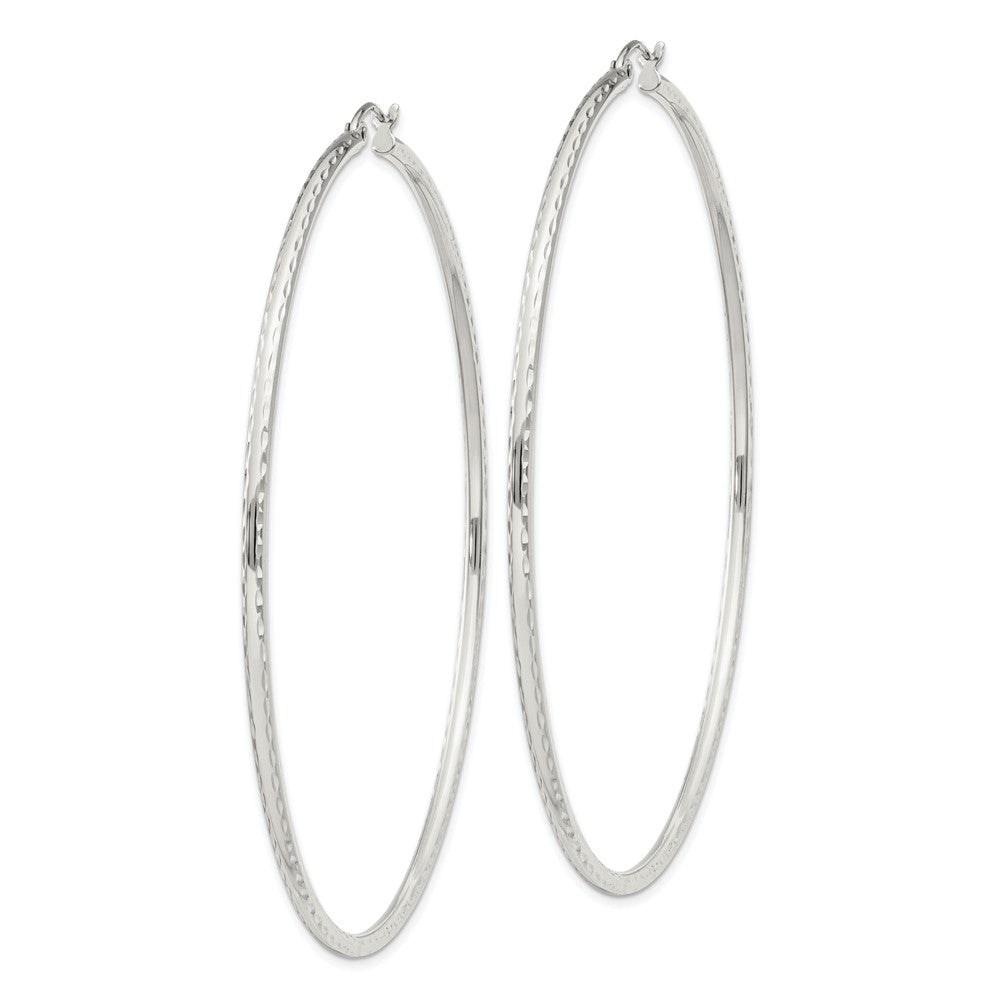 Sterlingsilber 2mm Diamantiert Creolen