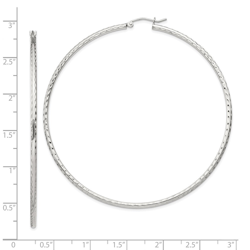 Sterlingsilber 2mm Diamantiert Creolen