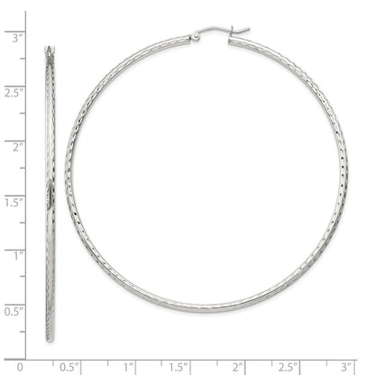 Sterlingsilber 2mm Diamantiert Creolen