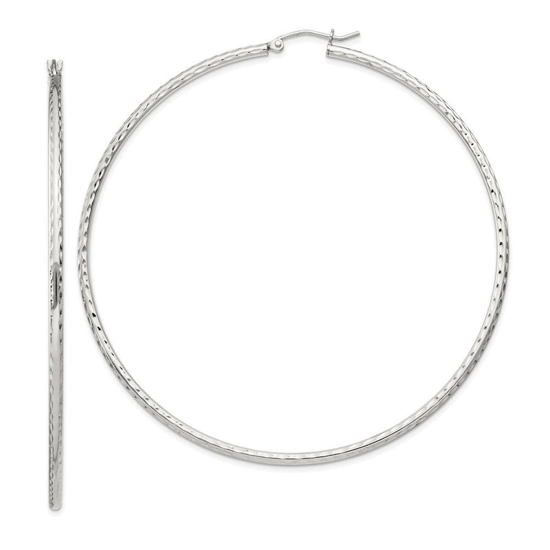 Sterlingsilber 2mm Diamantiert Creolen