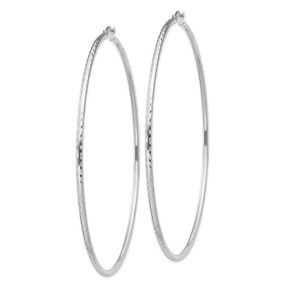 Sterlingsilber Rhodiniert 2mm Diamantiert Creolen