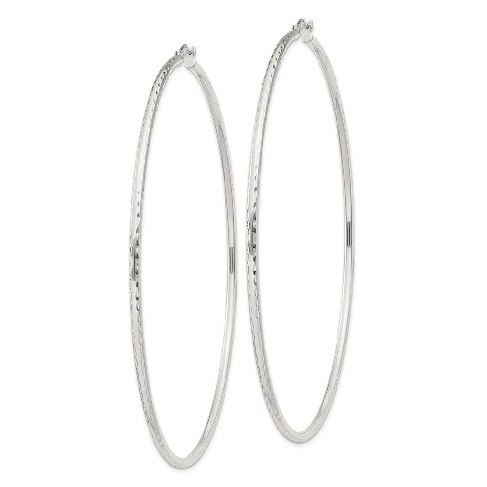 Sterlingsilber 2mm Diamantiert Creolen