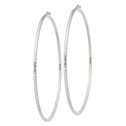 Sterlingsilber 2mm Diamantiert Creolen