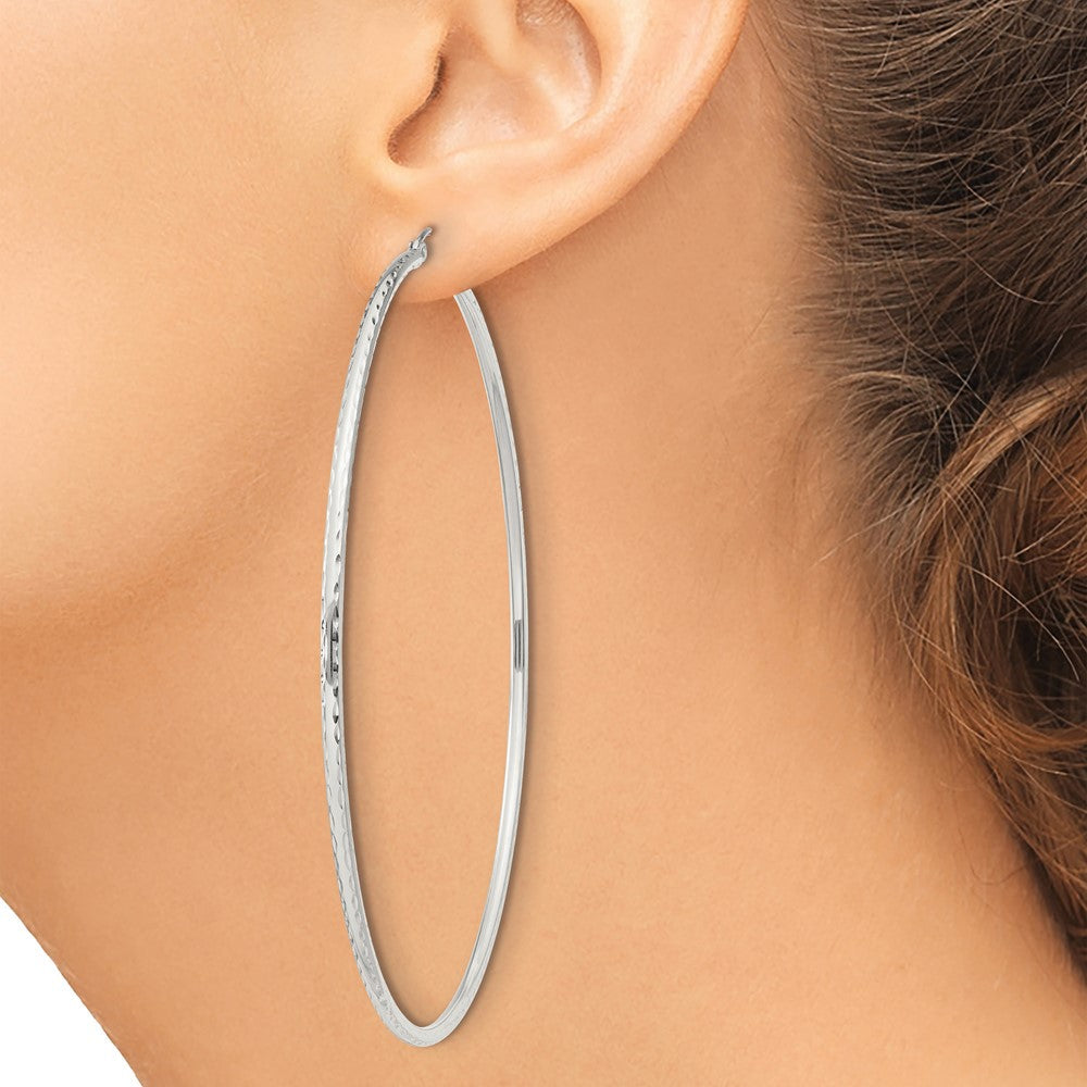 Sterlingsilber 2mm Diamantiert Creolen