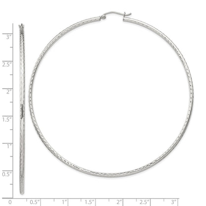 Sterlingsilber 2mm Diamantiert Creolen