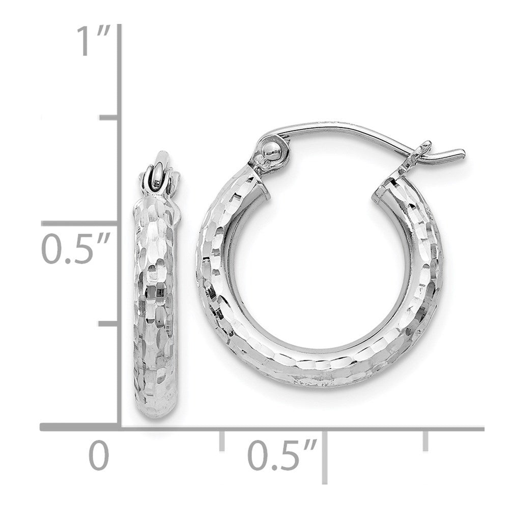 Sterlingsilber Rhodiniert 2.5mm Diamantiert Creolen