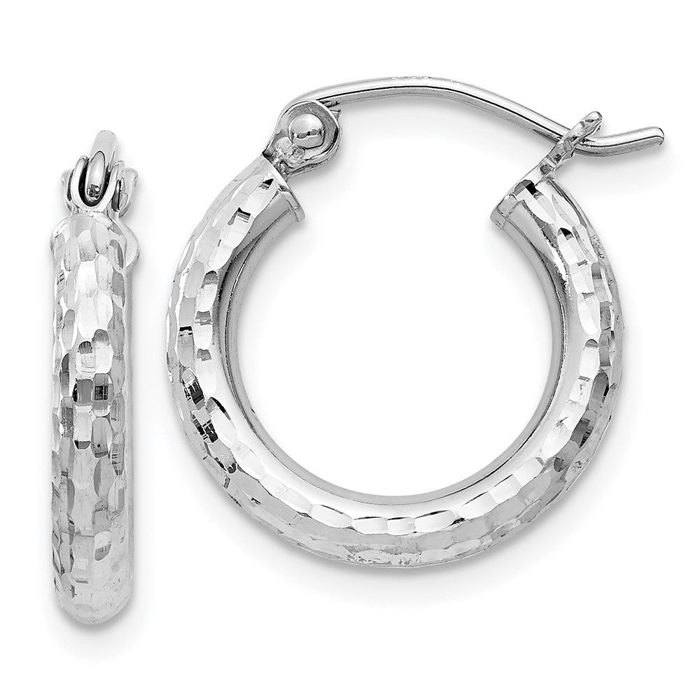 Sterlingsilber Rhodiniert 2.5mm Diamantiert Creolen
