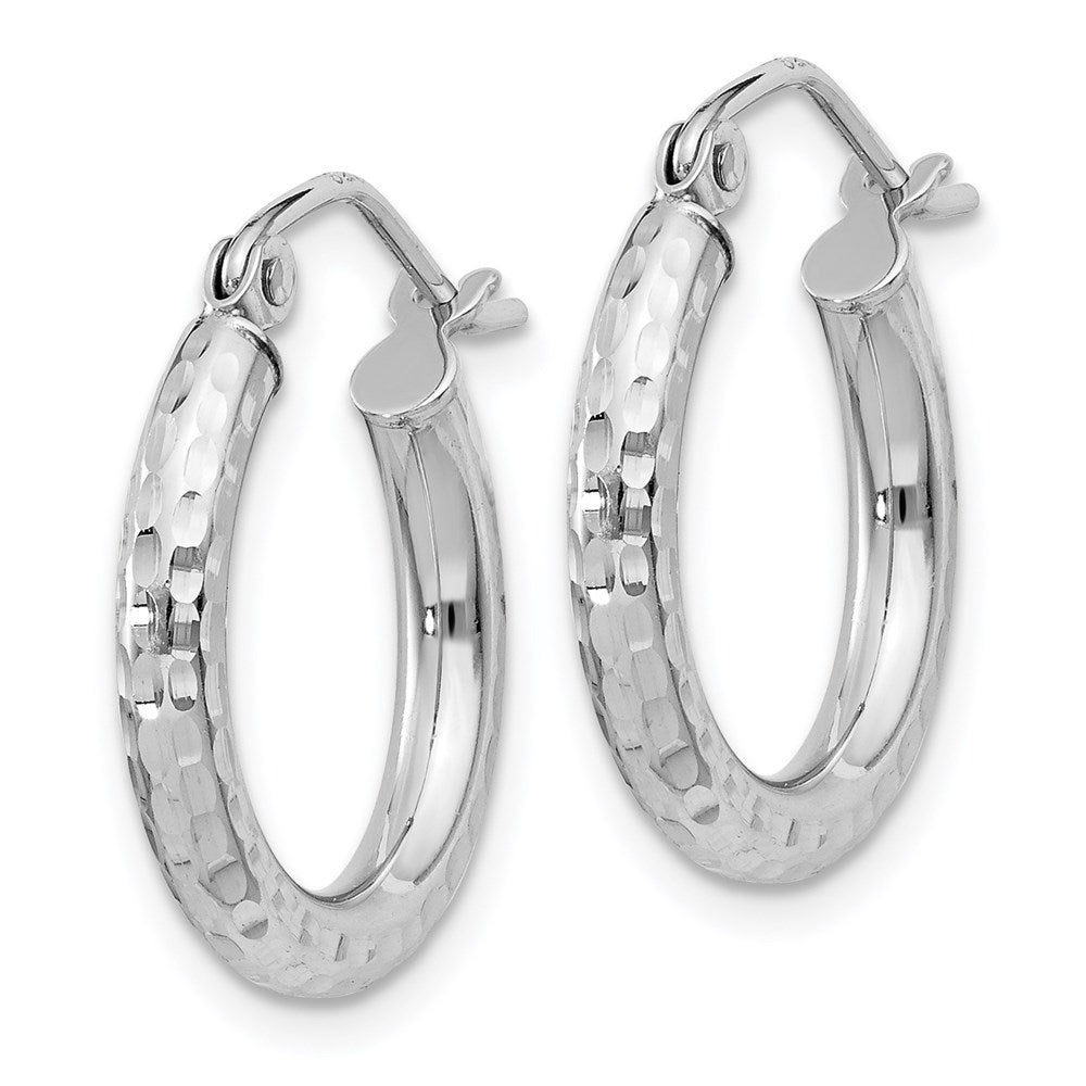 Sterlingsilber Rhodiniert 2.5mm Diamantiert Creolen