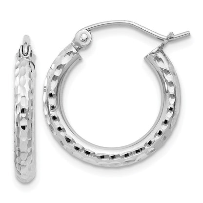Sterlingsilber Rhodiniert 2.5mm Diamantiert Creolen