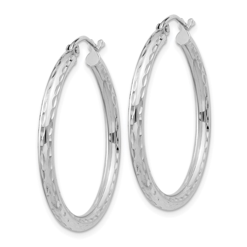 Sterlingsilber Rhodiniert 2.5mm Diamantiert Creolen