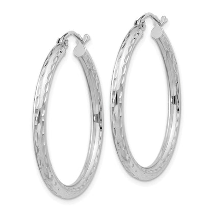 Sterlingsilber Rhodiniert 2.5mm Diamantiert Creolen