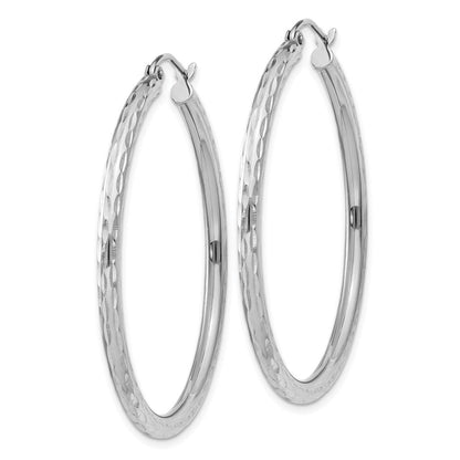 Sterlingsilber Rhodiniert 2.5mm Diamantiert Creolen