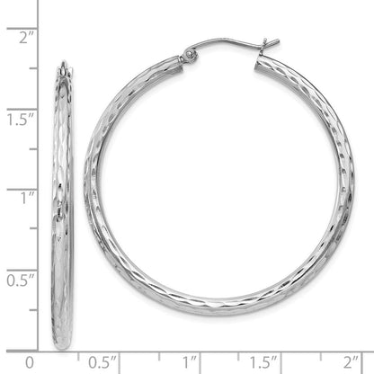 Sterlingsilber Rhodiniert 2.5mm Diamantiert Creolen