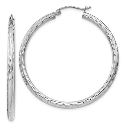 Sterlingsilber Rhodiniert 2.5mm Diamantiert Creolen
