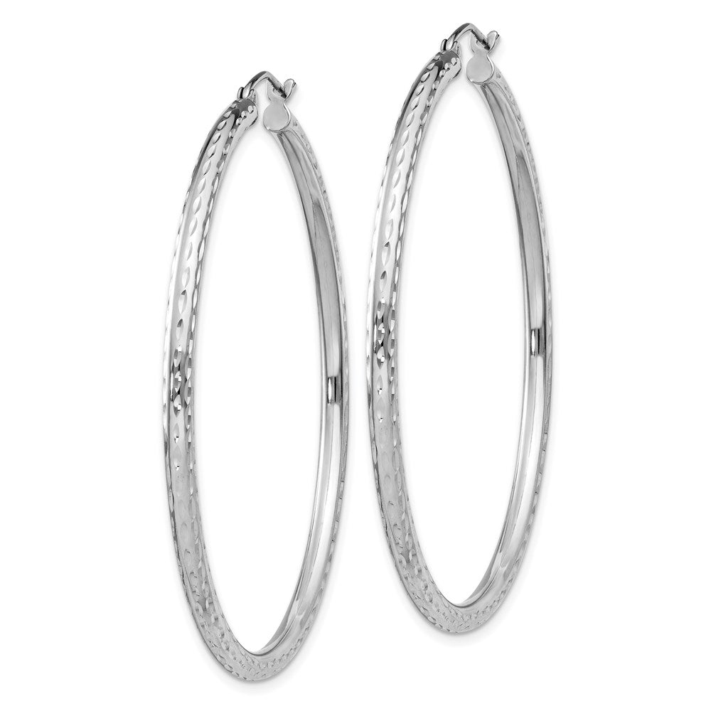Sterlingsilber Rhodiniert 2.5mm Diamantiert Creolen