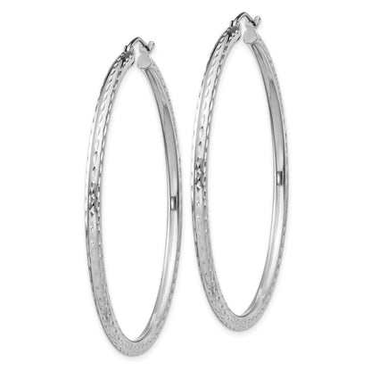 Sterlingsilber Rhodiniert 2.5mm Diamantiert Creolen