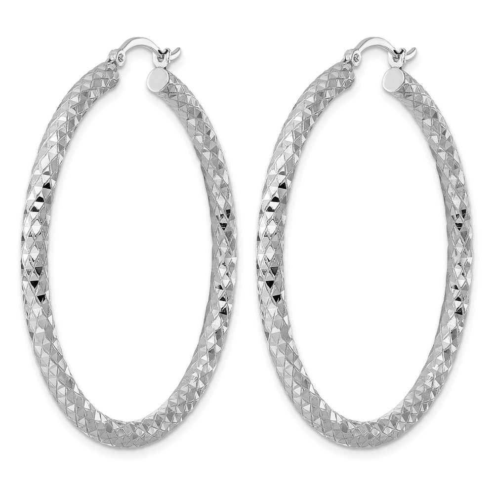 Sterlingsilber Rhodiniert 3.00mm Diamantiert Creolen