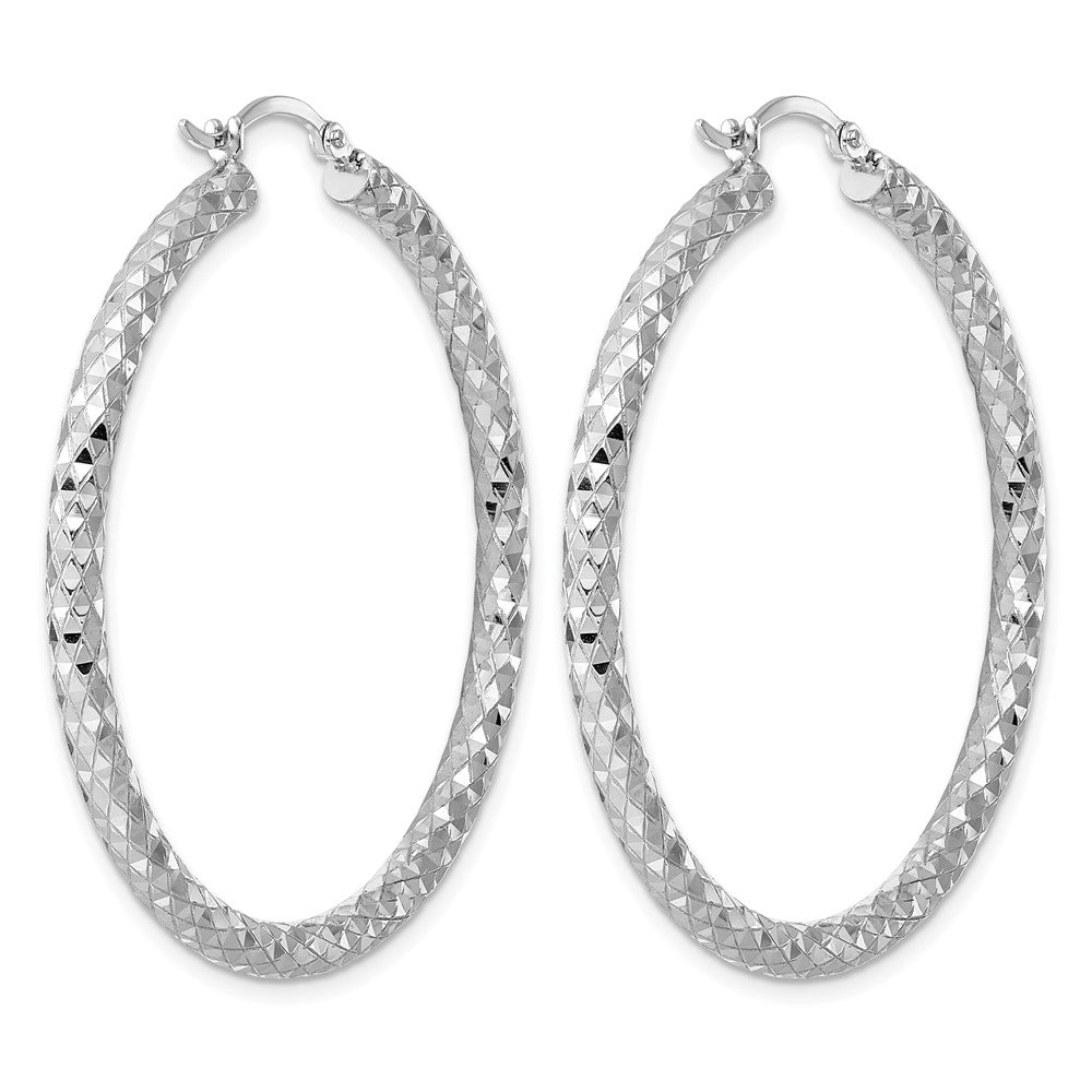 Sterlingsilber Rhodiniert 3.00mm Diamantiert Creolen