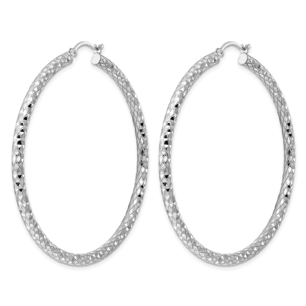 Sterlingsilber Rhodiniert 3.00mm Diamantiert Creolen