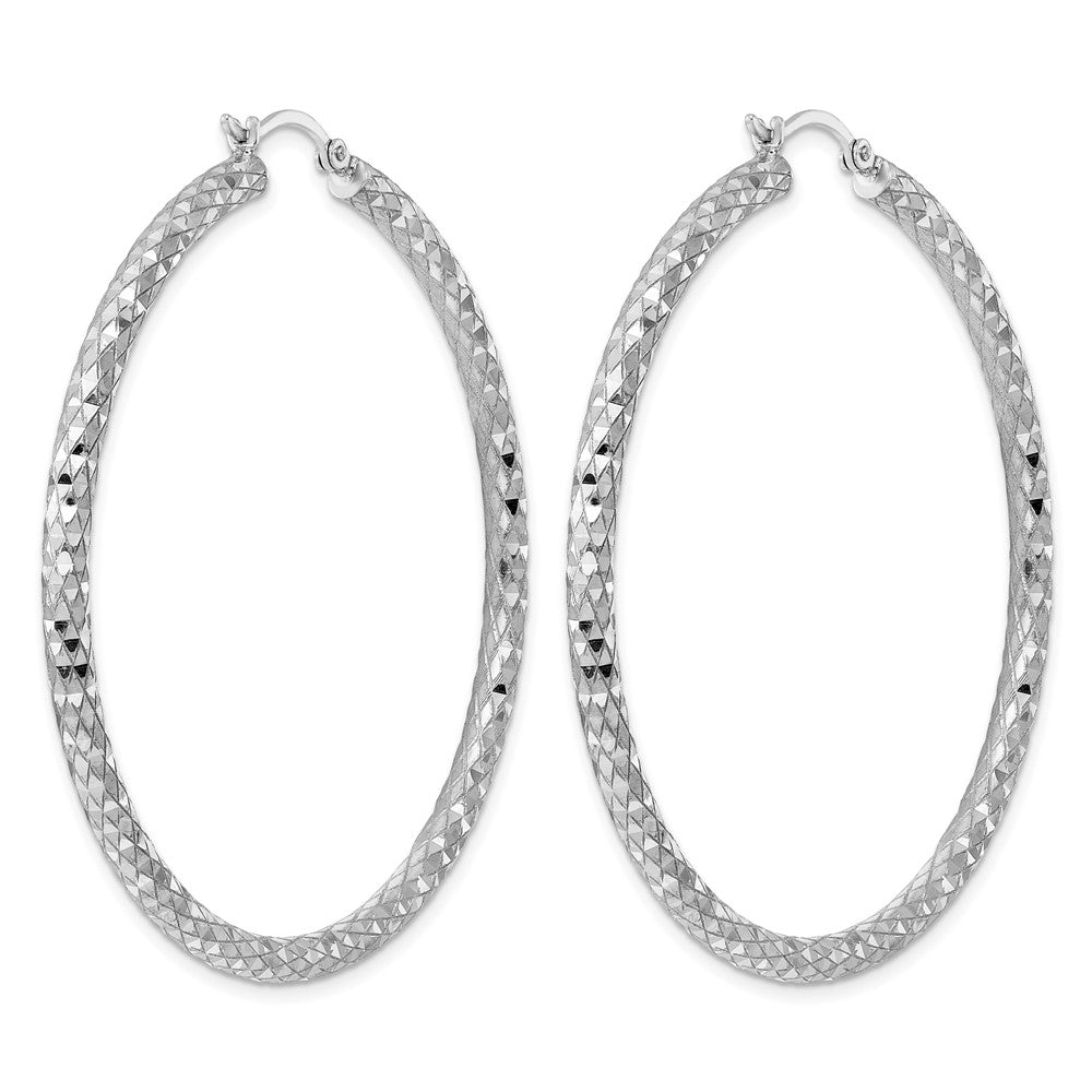 Sterlingsilber Rhodiniert 3.00mm Diamantiert Creolen