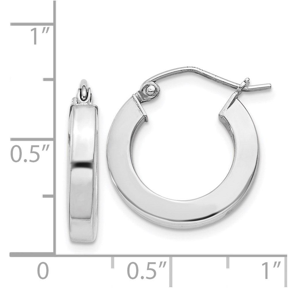 Sterlingsilber Rhodiniert 3x17mm Quadratisch Röhre Creolen