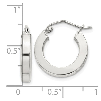 Sterlingsilber 3x17mm Quadratisch Röhre Creolen