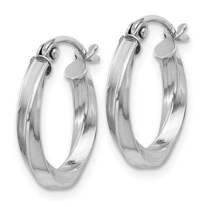 Sterlingsilber Rhodiniert Gedreht 2.5x15mmhoop Ohrringe