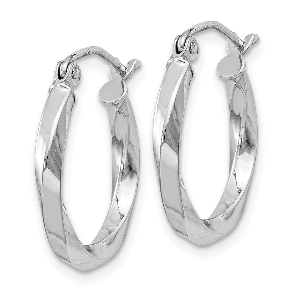 Sterlingsilber Rhodiniert Gedreht 2.5x18mmhoop Ohrringe