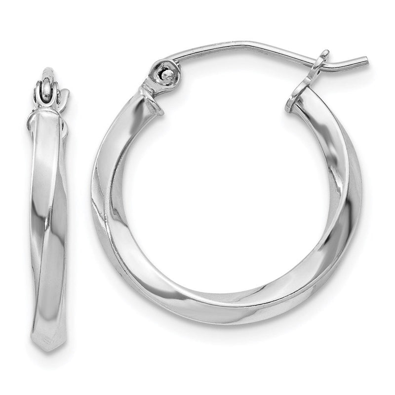 Sterlingsilber Rhodiniert Gedreht 2.5x18mmhoop Ohrringe