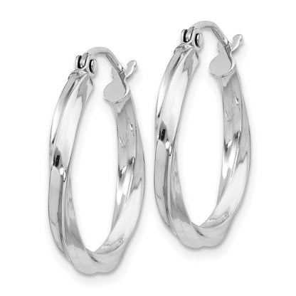 Sterlingsilber Rhodiniert Gedreht 2.5x20mmhoop Ohrringe